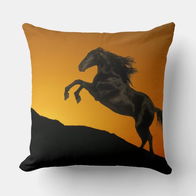 Coussin Chevaux d'imaginaire : Coucher du soleil de (Recto)