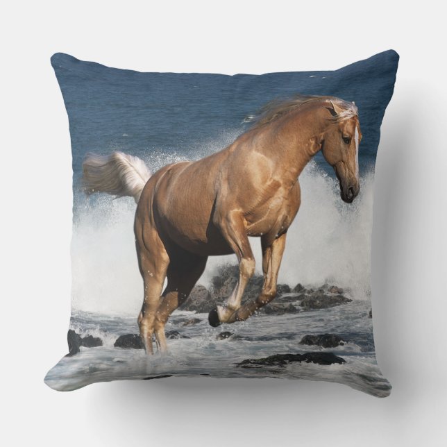 Coussin Chevaux d'imaginaire : Éclaboussure d'été (Recto)