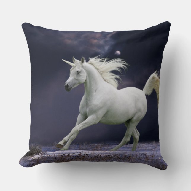 Coussin Chevaux d'imaginaire : Licorne (Recto)