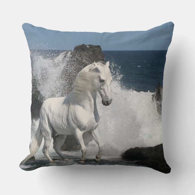 Coussin Chevaux d'imaginaire : Mers du sud (Recto)