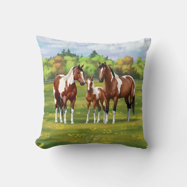 Coussin Chevaux Du Quartier De Peinture De Baie Pinto En P (Recto)