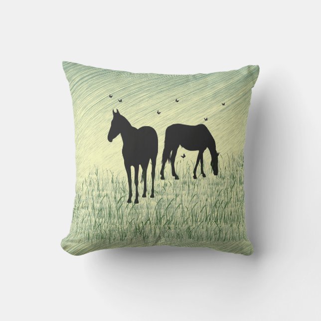 Coussin Chevaux en campagne (Recto)