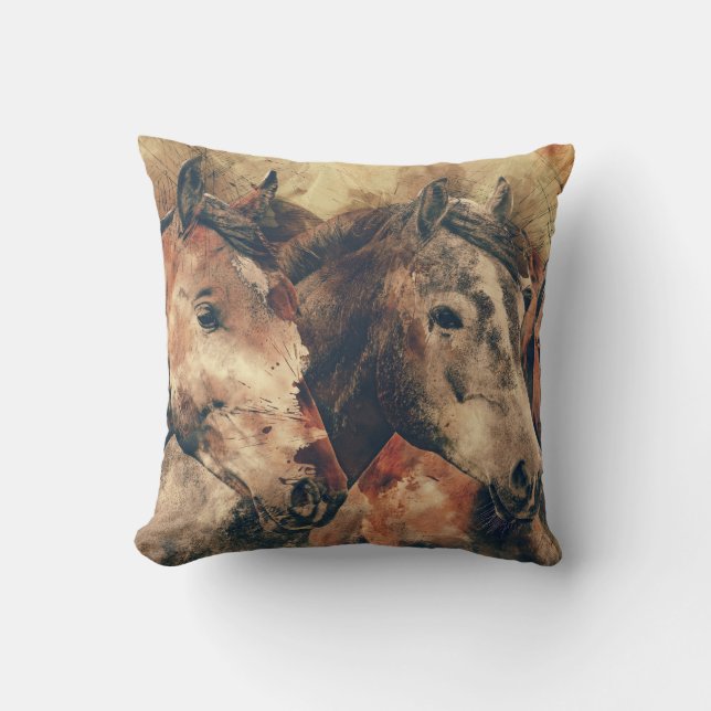 Coussin Chevaux rustiques (Recto)