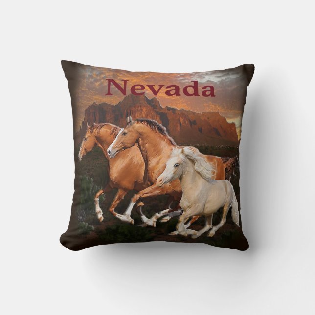 Coussin Chevaux sauvages d'Arizona (Recto)