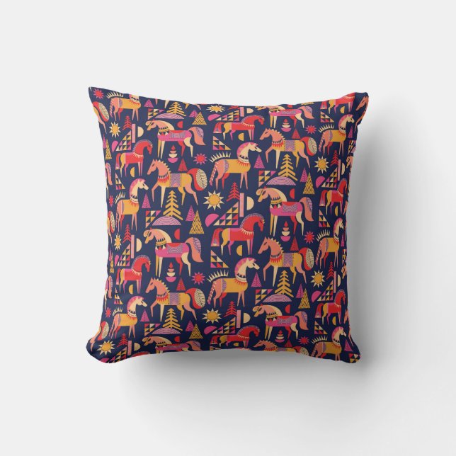 Coussin Chevaux Scandinaves : Décoration Décorative Sans C (Recto)