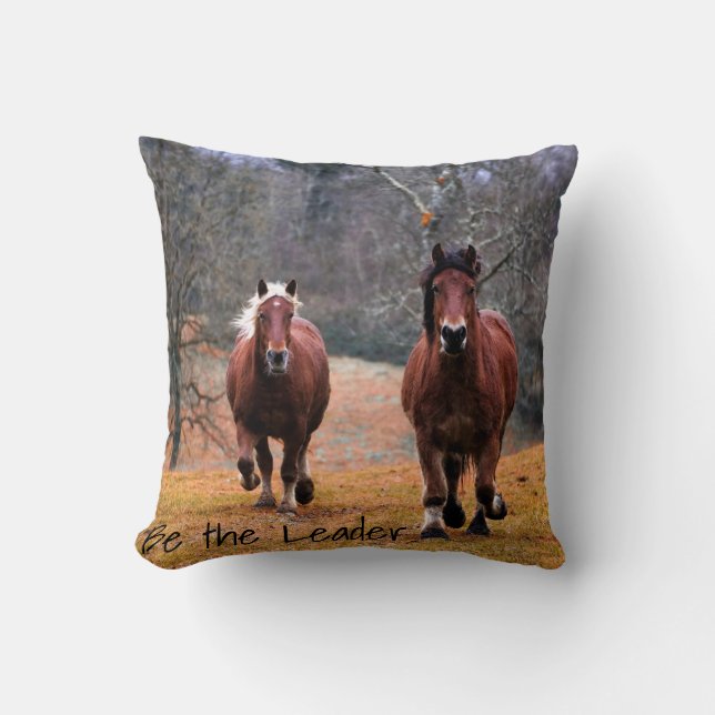 Coussin Chevaux Soyez Le Leader (Recto)