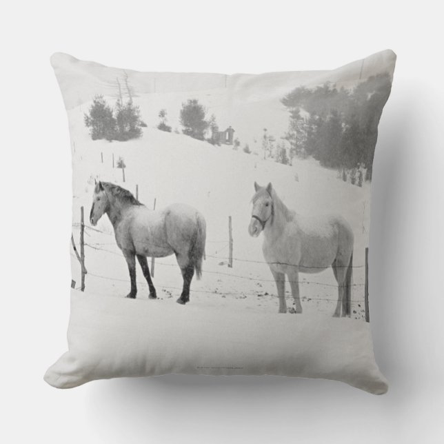 Coussin Chevaux sur le ranch (Recto)