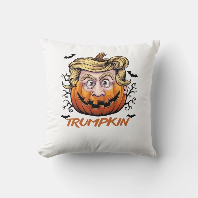 Coussin Cheveux drôle de Citrouille Halloween Boo - Humour (Recto)