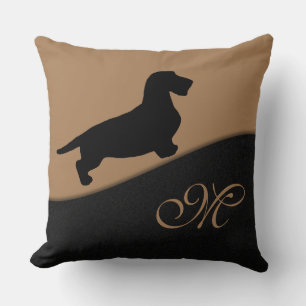 Coussin Cheveux ronds Dachshund - Silhouette 1