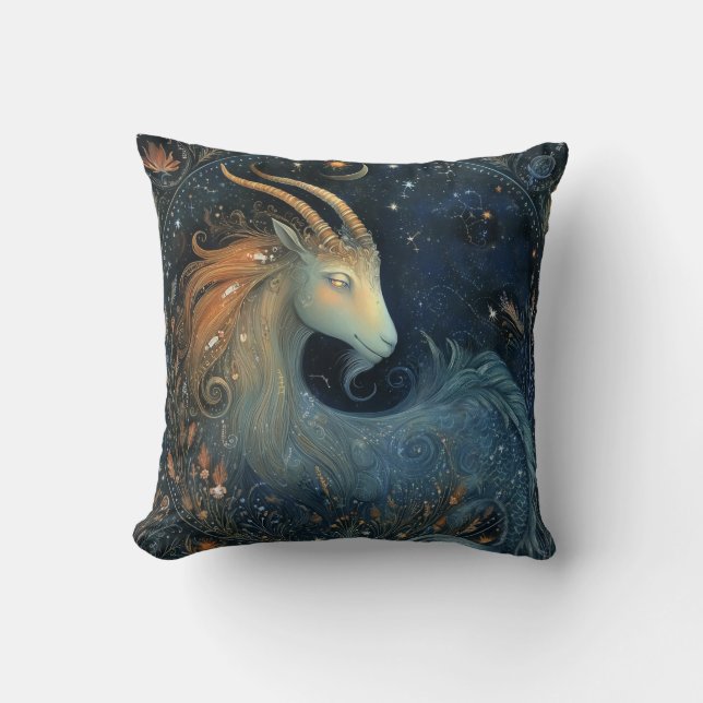 Coussin Chèvre Capricorne Zodiaque Astrologie Anniversaire (Recto)
