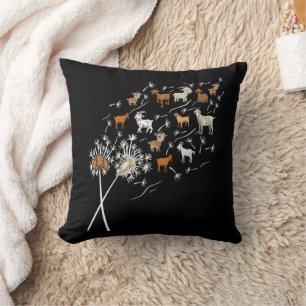 Coussin Chèvres de femmes Drôle de Pissenlit Fleur Sauvage