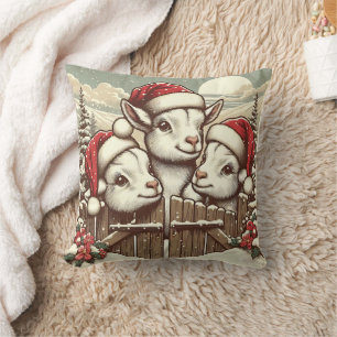 Coussin Chèvres de Pékin Festive vintage