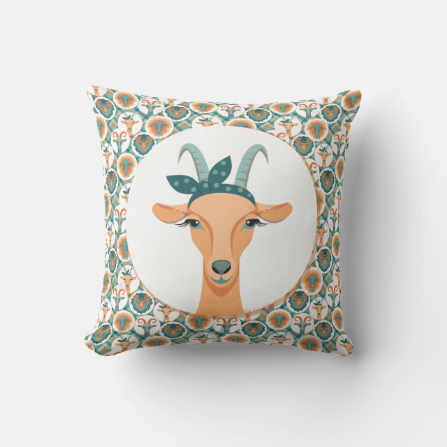 Coussin Chèvres Hipster | par TotallyGoatally™ (Recto)