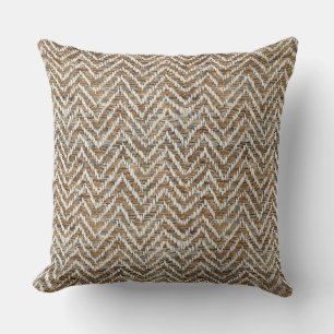 Coussin chevron à la crème chic mocha