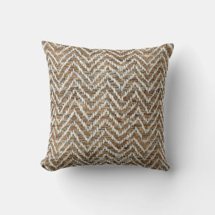 Coussin chevron à la crème chic mocha