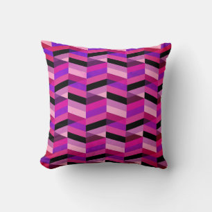 Coussin Chevron Abstrait/Herringbone Purples et violets