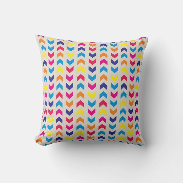 Coussin Chevron aztèque coloré (Recto)
