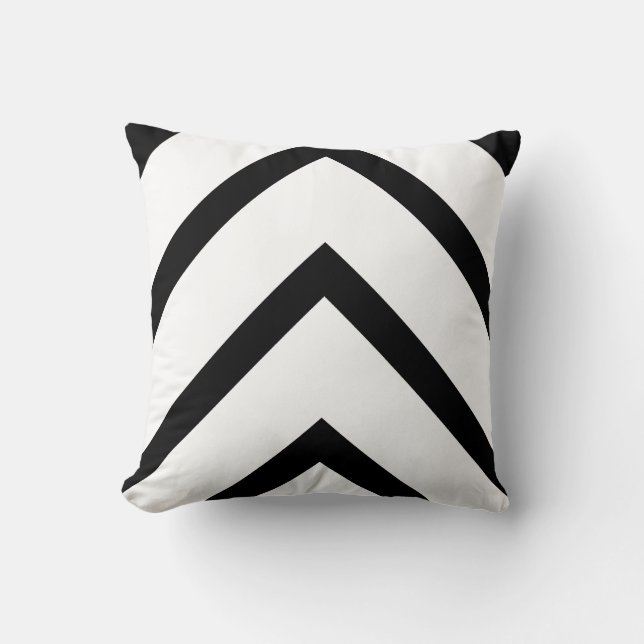 Coussin Chevron blanc audacieux (Recto)