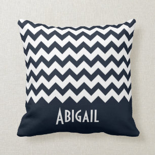 Coussin Chevron bleu