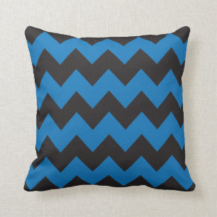 Coussin Chevron bleu et noir