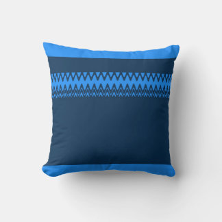 Coussin Chevron Blue Zigzag Stripes Art Design