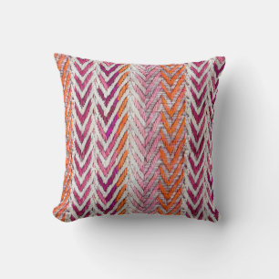 Coussin chevron chic crème orange