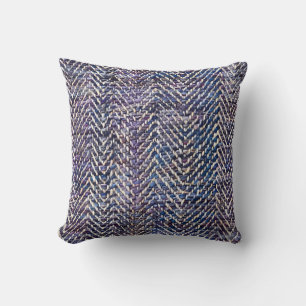Coussin chevron chic crème pourpre