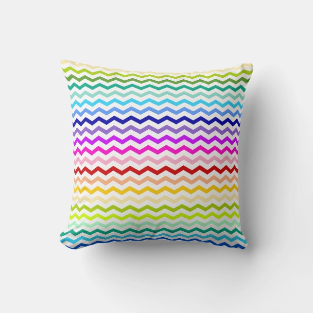 Coussin Chevron d'arc-en-ciel (Recto)