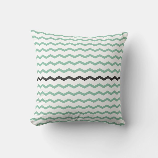 Coussin Chevron en bon état et gris (Recto)