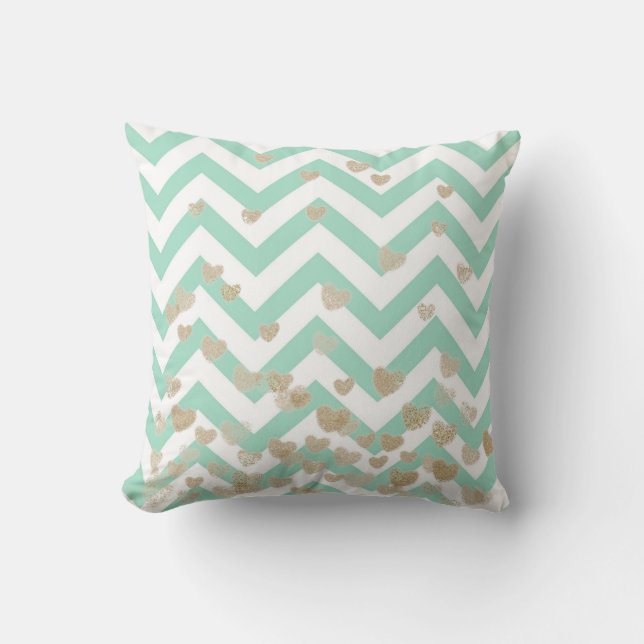Coussin Chevron et cœurs (Recto)