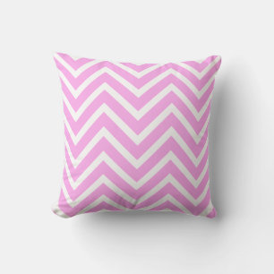 Coussin Chevron Motif Décor Rose Clair Et Blanc