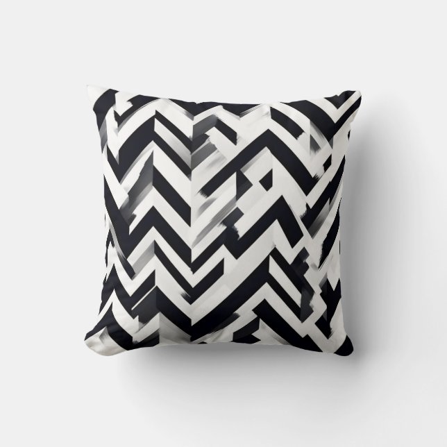 Coussin Chevron Motif minimaliste Monochrome (Recto)