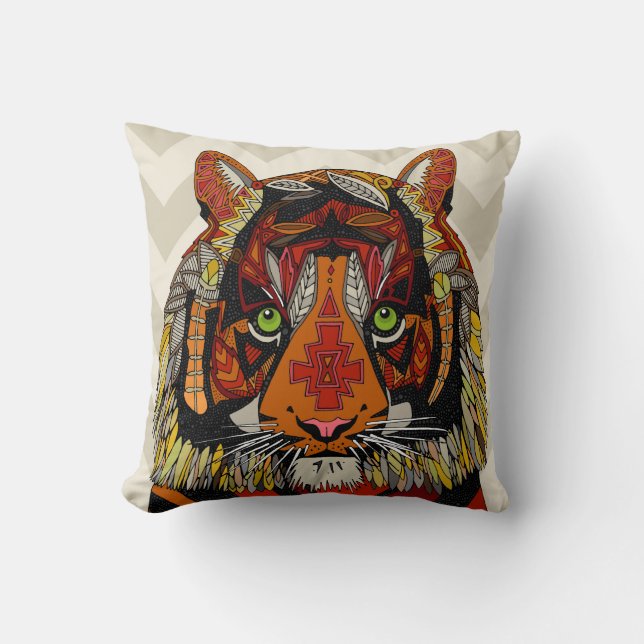 Coussin chevron neutre en chef tiger (Recto)