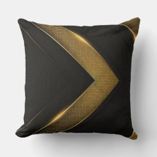 Coussin Chevron Noir Et Or
