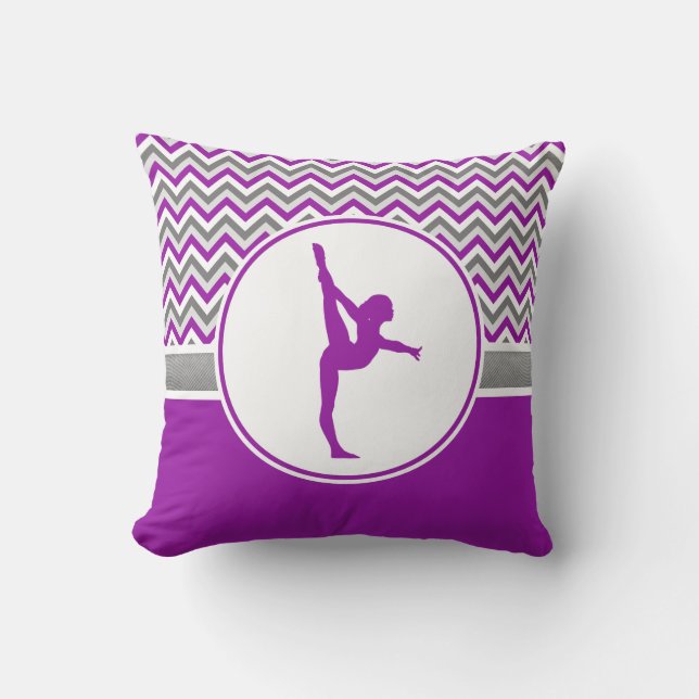Coussin Chevron pourpre barre la gymnastique avec le (Recto)