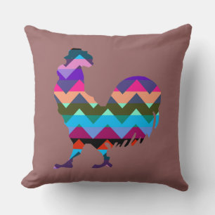 Coussin Chevron Rooster Motif
