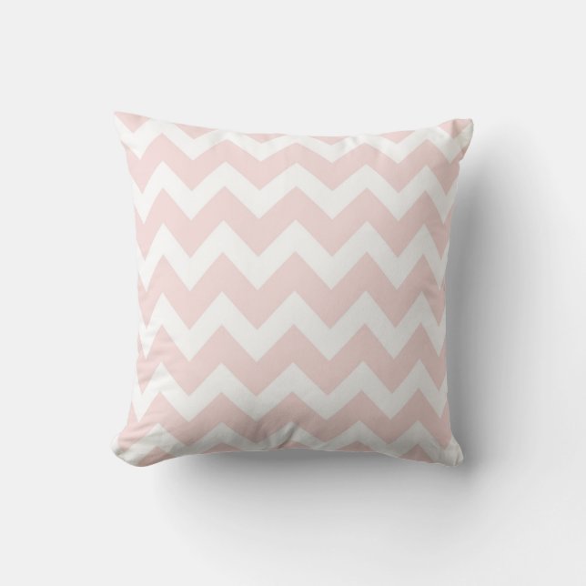 Coussin Chevron rose et blanc (Recto)