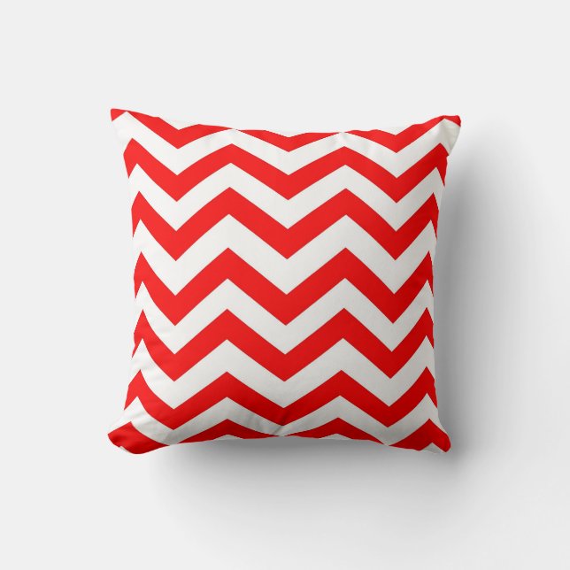 Coussin Chevron rouge et blanc (Recto)