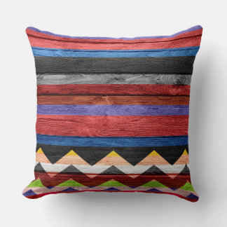 Coussin Chevron Stripe bois moderne