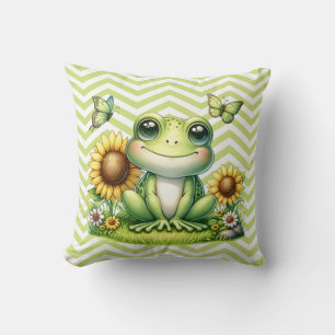 Coussin Chevron vert grenouille