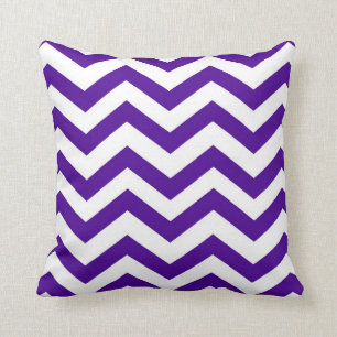 Coussin Chevron violet et blanc
