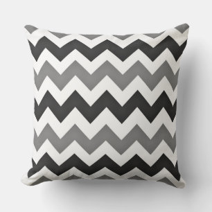 Coussin Chevron Zigzag noir et gris