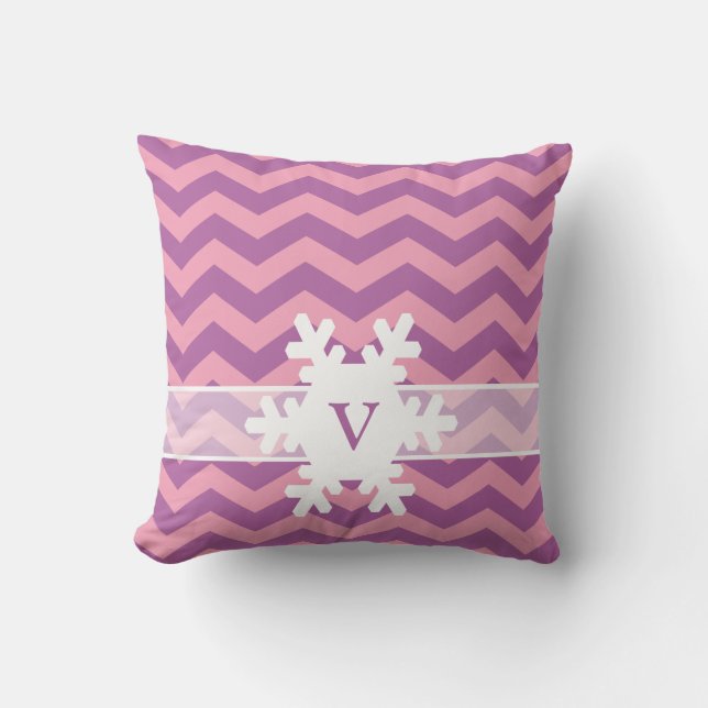 Coussin Chevrons d'orchidée rayonnants congelés avec floco (Recto)