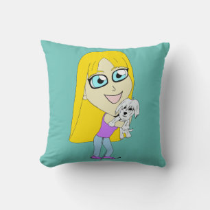 Coussin Chibi avec un chiot