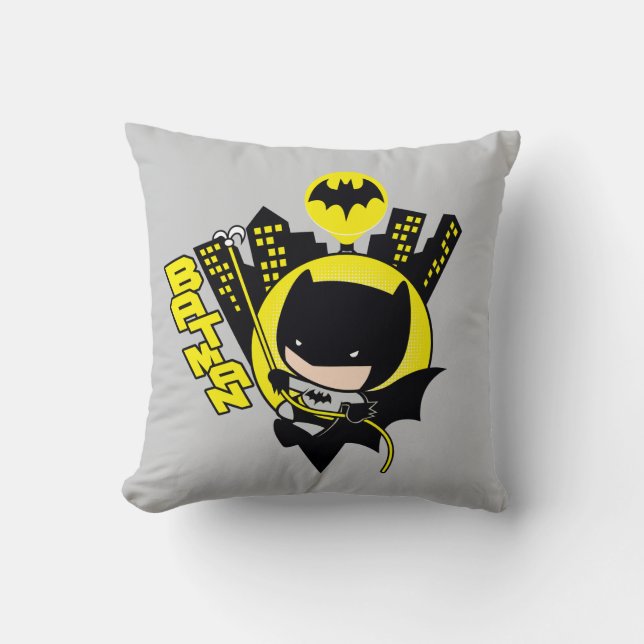 Coussin Chibi Batman Évolue La Ville (Recto)