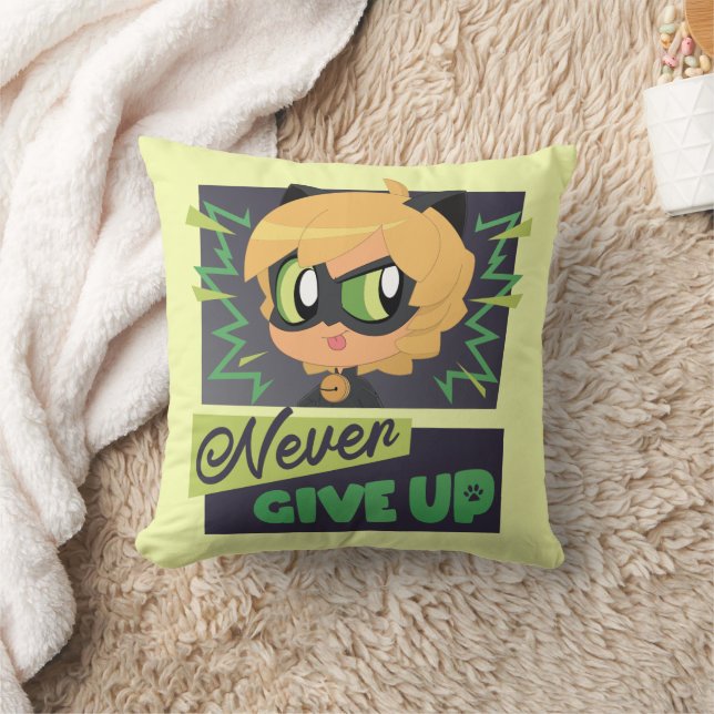 Coussin Chibi Cat Noir n'abandonne jamais (Couverture)
