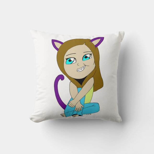 Coussin chibi catgirl (Recto)