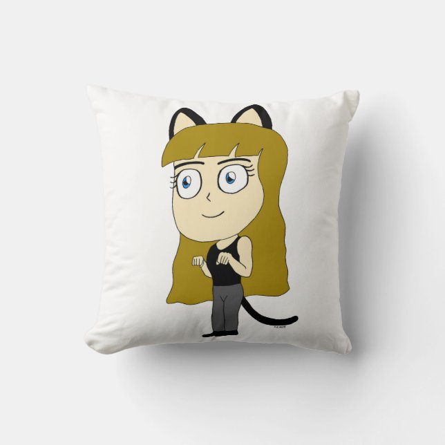 Coussin chibi catgirl (Recto)