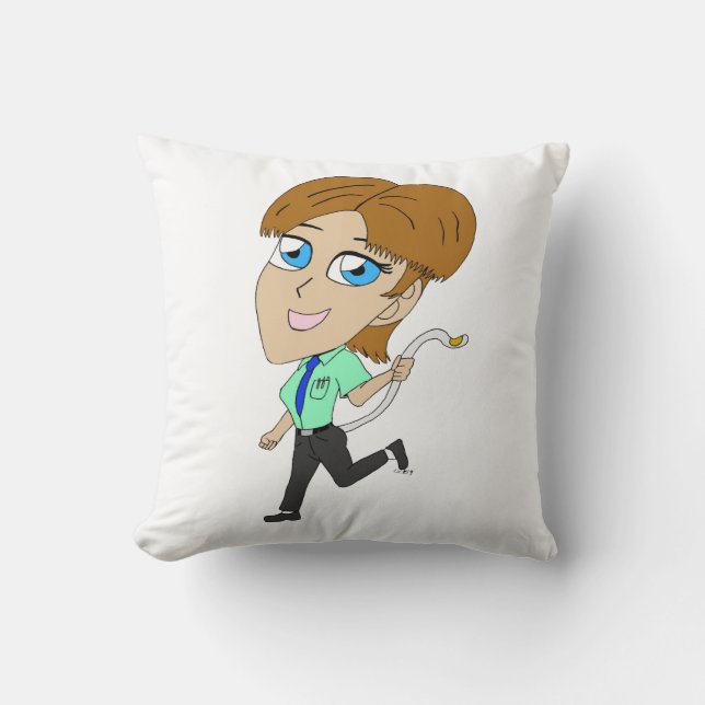 Coussin chibi fille avec une queue (Recto)
