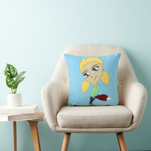 Coussin chibi foxy fille